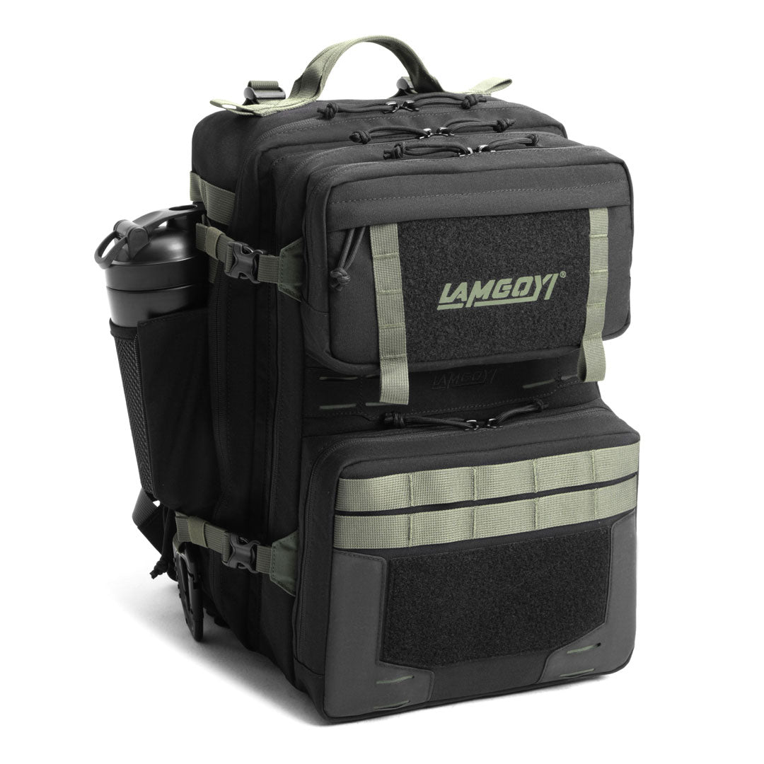 LAMGOYI กระเป๋าเป้ สายฟิตเนส GYM & HYROX Backpack 35L รุ่น TRAIN สีดำ-เขียว (Black-Green)