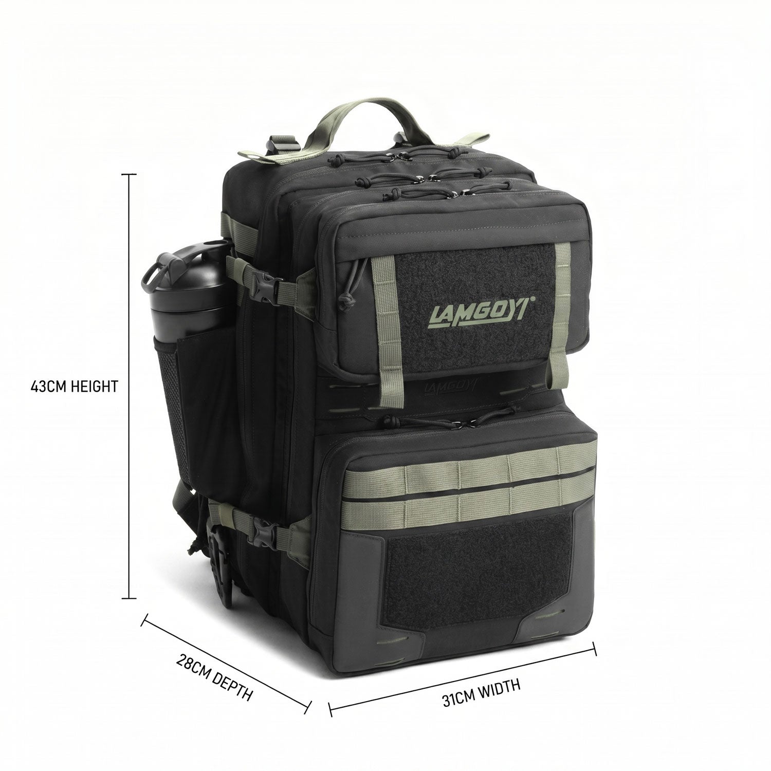 LAMGOYI กระเป๋าเป้ สายฟิตเนส GYM & HYROX Backpack 35L รุ่น TRAIN สีดำ-เขียว (Black-Green)-3