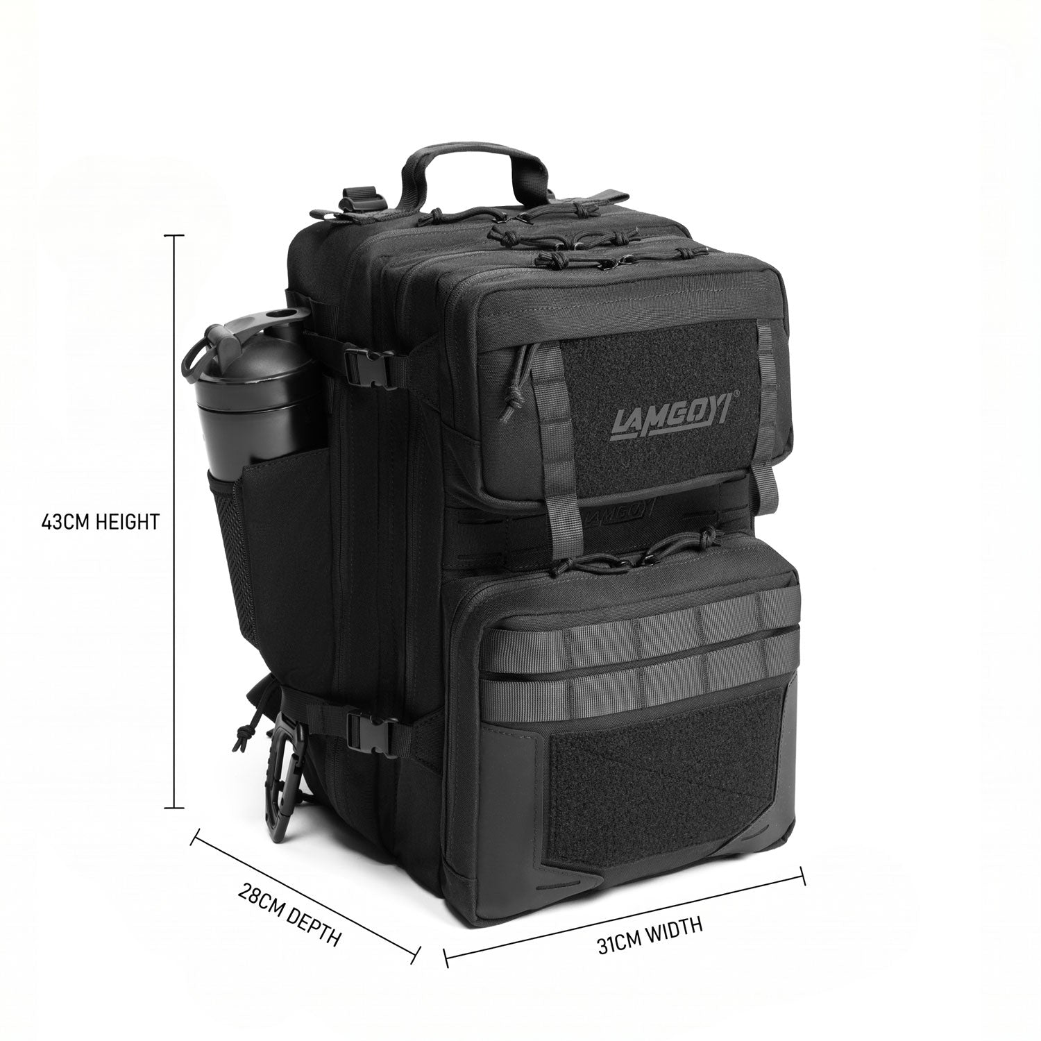 LAMGOYI กระเป๋าเป้ สายฟิตเนส GYM & HYROX Backpack 35L รุ่น TRAIN สีดำ (Black)-3