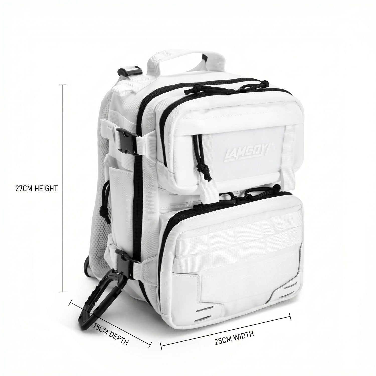 LAMGOYI กระเป๋าเป้ สายฟิตเนส GYM & HYROX Backpack 9L รุ่น TRAIN สีขาว (White)-3