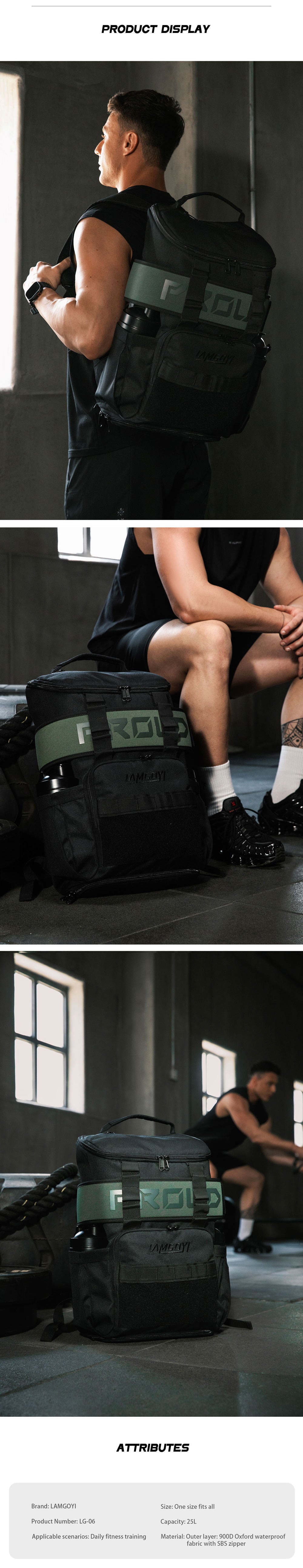 LAMGOYI กระเป๋าเป้ สายฟิตเนส GYM & HYROX Backpack 25L รุ่น MOVE สีดำ (Black)-6