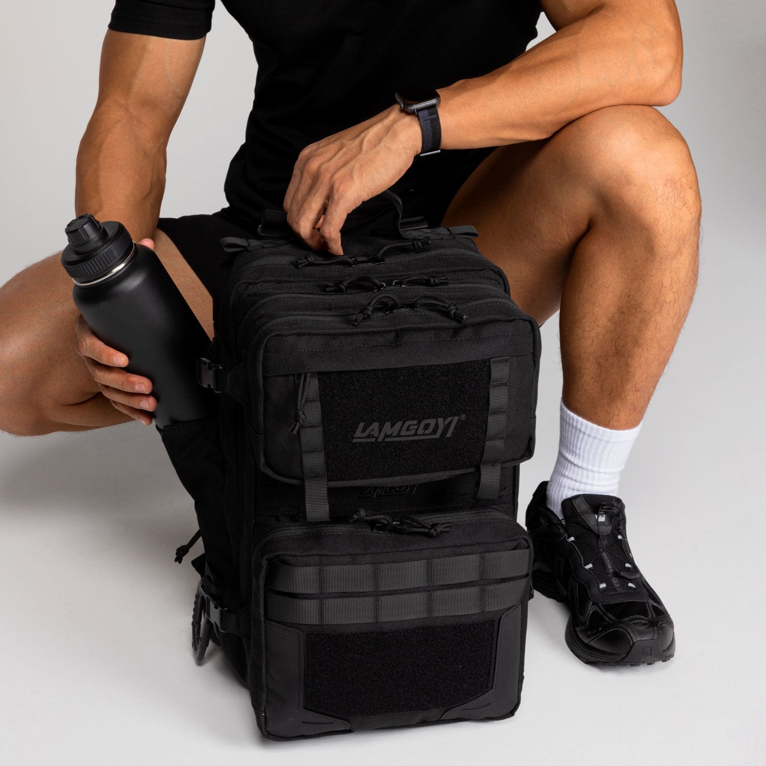LAMGOYI กระเป๋าเป้ สายฟิตเนส GYM & HYROX Backpack 35L รุ่น TRAIN สีดำ (Black)-24