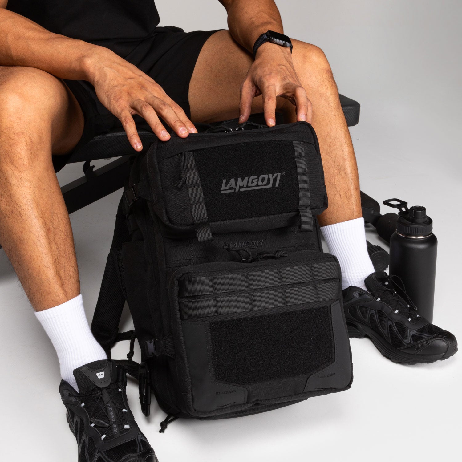 LAMGOYI กระเป๋าเป้ สายฟิตเนส GYM & HYROX Backpack 35L รุ่น TRAIN สีดำ (Black)-25