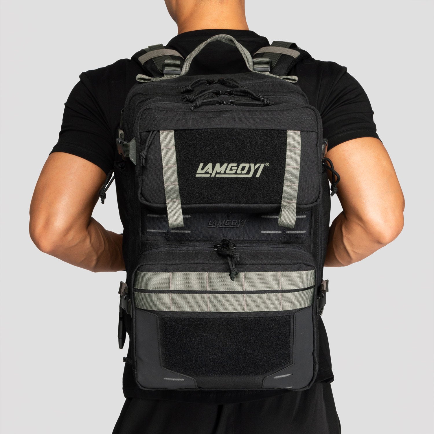 LAMGOYI กระเป๋าเป้ สายฟิตเนส GYM & HYROX Backpack 35L รุ่น TRAIN สีดำ-เขียว (Black-Green)-12