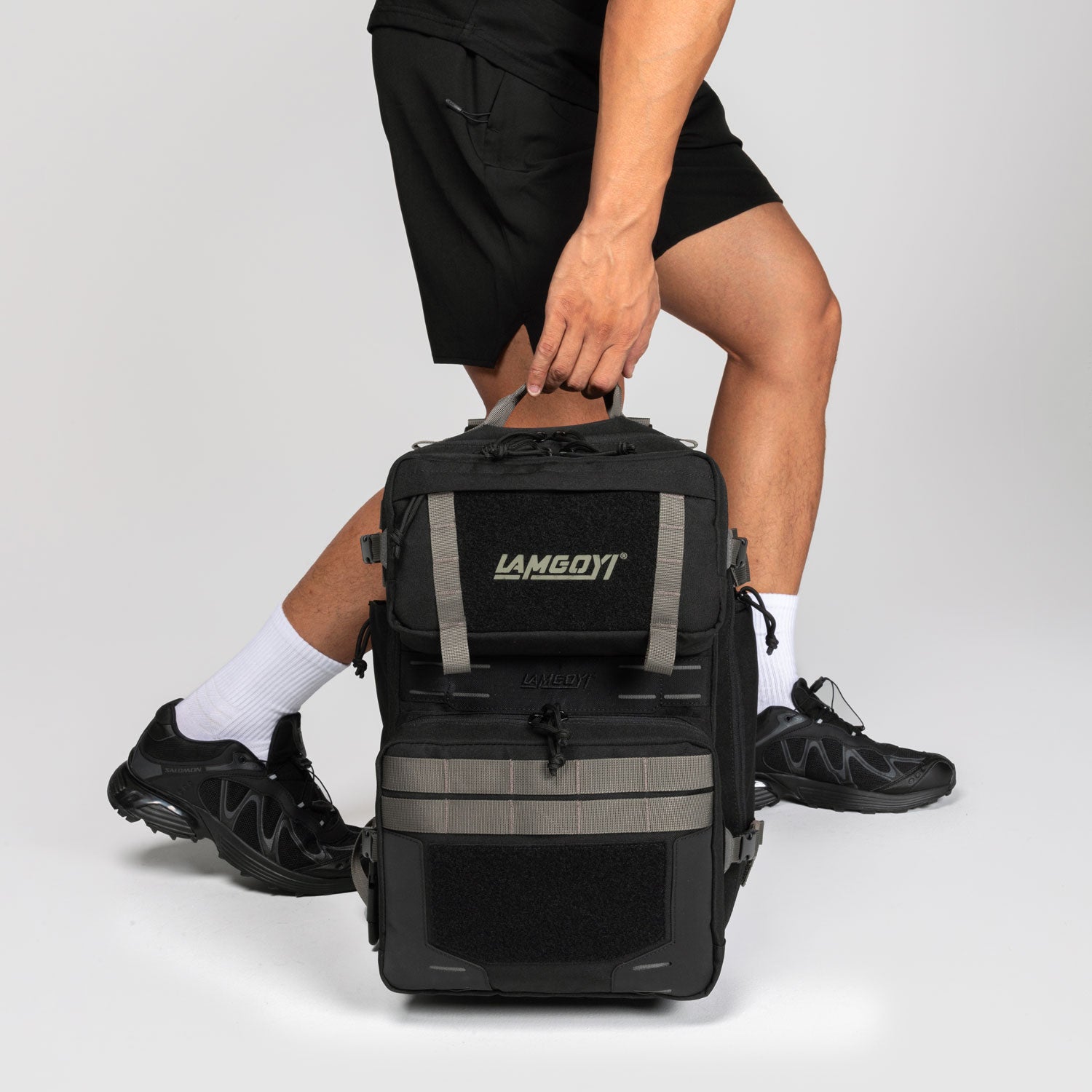 LAMGOYI กระเป๋าเป้ สายฟิตเนส GYM & HYROX Backpack 35L รุ่น TRAIN สีดำ-เขียว (Black-Green)-13