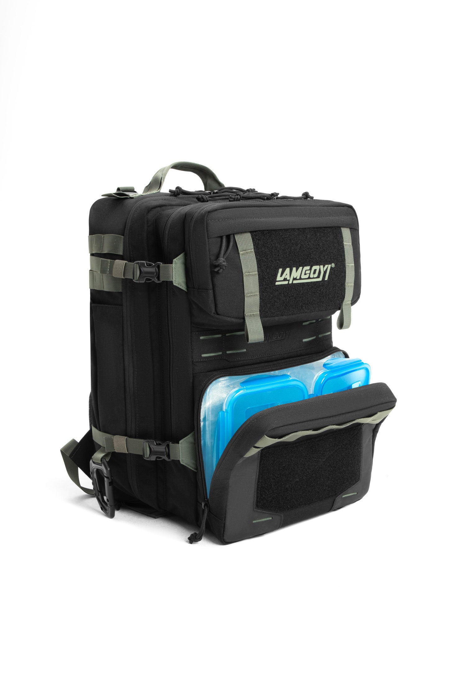 LAMGOYI กระเป๋าเป้ สายฟิตเนส GYM & HYROX Backpack 35L รุ่น TRAIN สีดำ-เขียว (Black-Green)-17