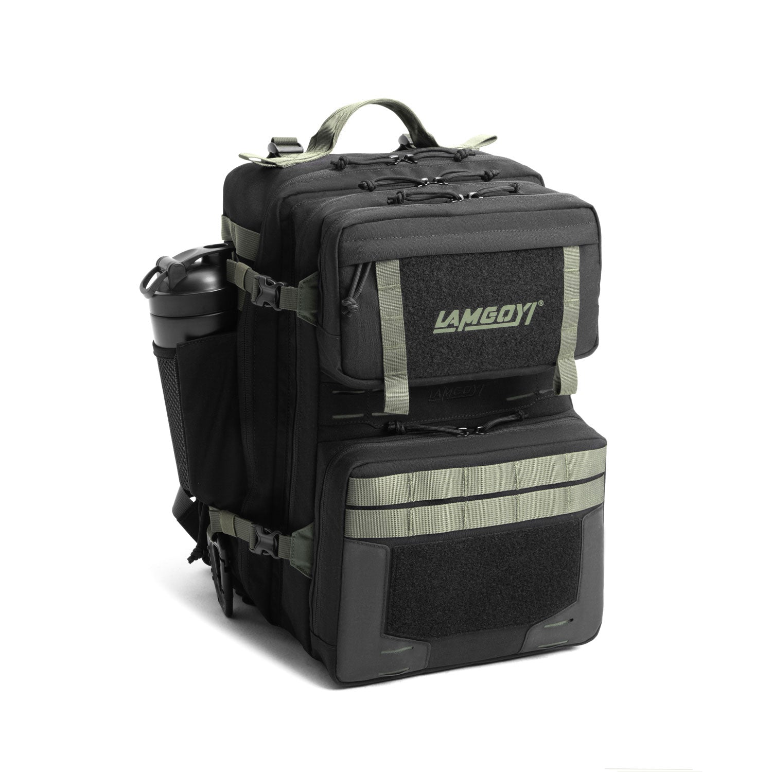 LAMGOYI กระเป๋าเป้ สายฟิตเนส GYM & HYROX Backpack 35L รุ่น TRAIN สีดำ-เขียว (Black-Green)-23