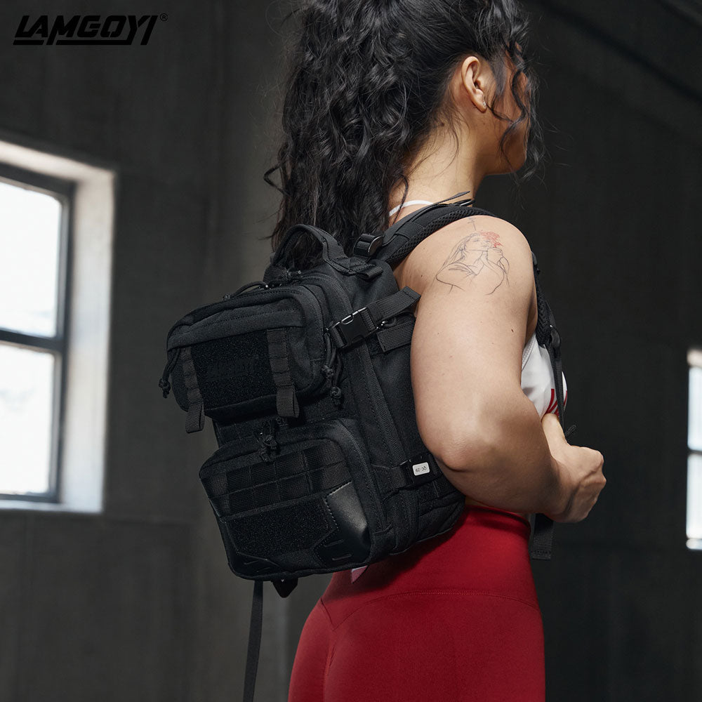 LAMGOYI กระเป๋าเป้ สายฟิตเนส GYM & HYROX Backpack 9L รุ่น TRAIN สีดำ (Black)-17