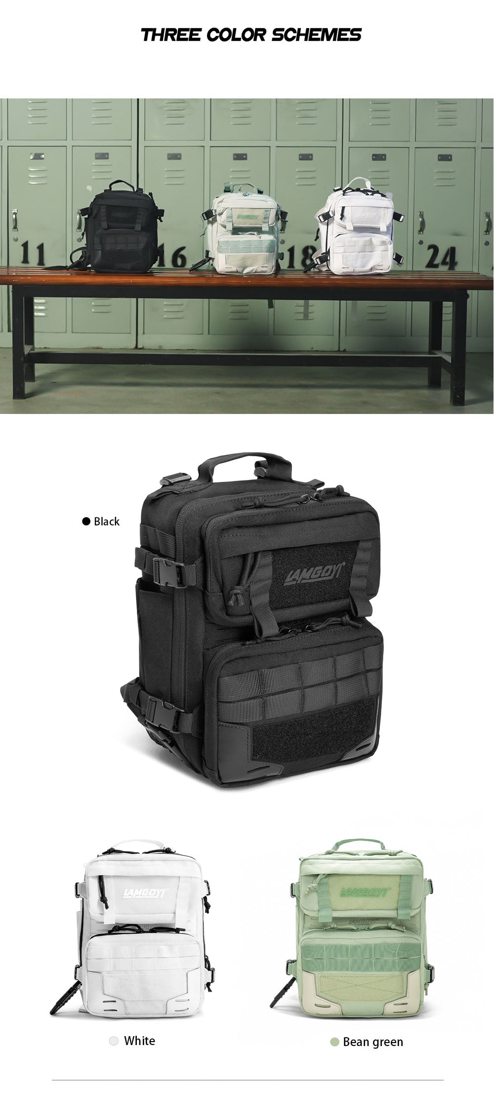 LAMGOYI กระเป๋าเป้ สายฟิตเนส GYM & HYROX Backpack 9L รุ่น TRAIN สีดำ (Black)-4