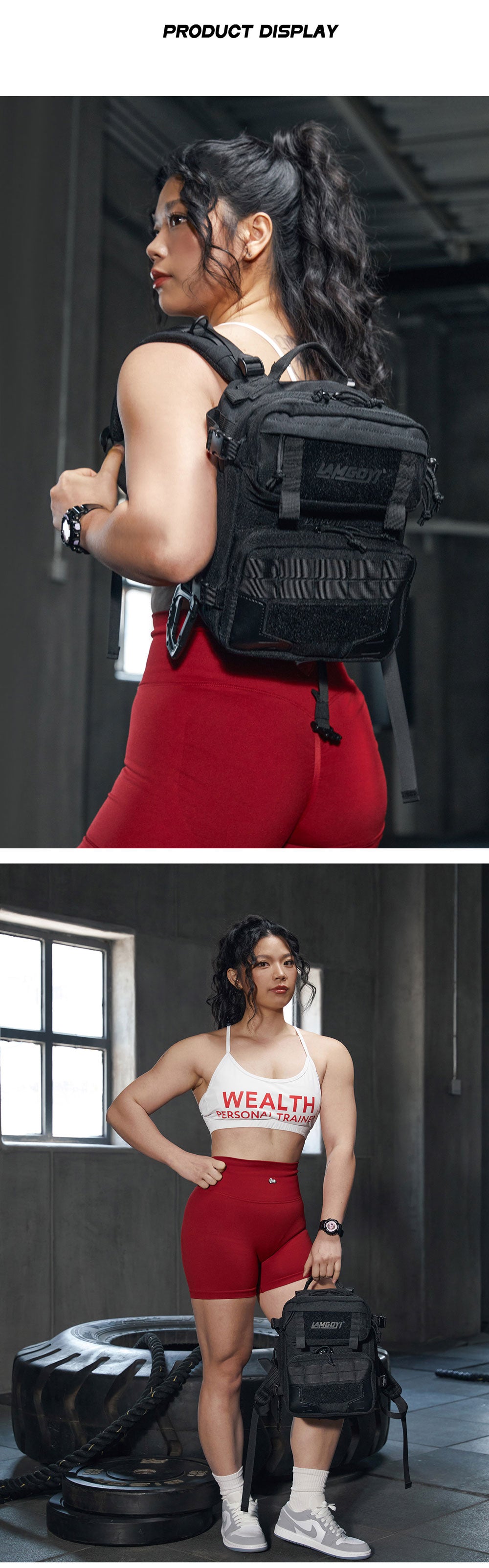 LAMGOYI กระเป๋าเป้ สายฟิตเนส GYM & HYROX Backpack 9L รุ่น TRAIN สีดำ (Black)-6