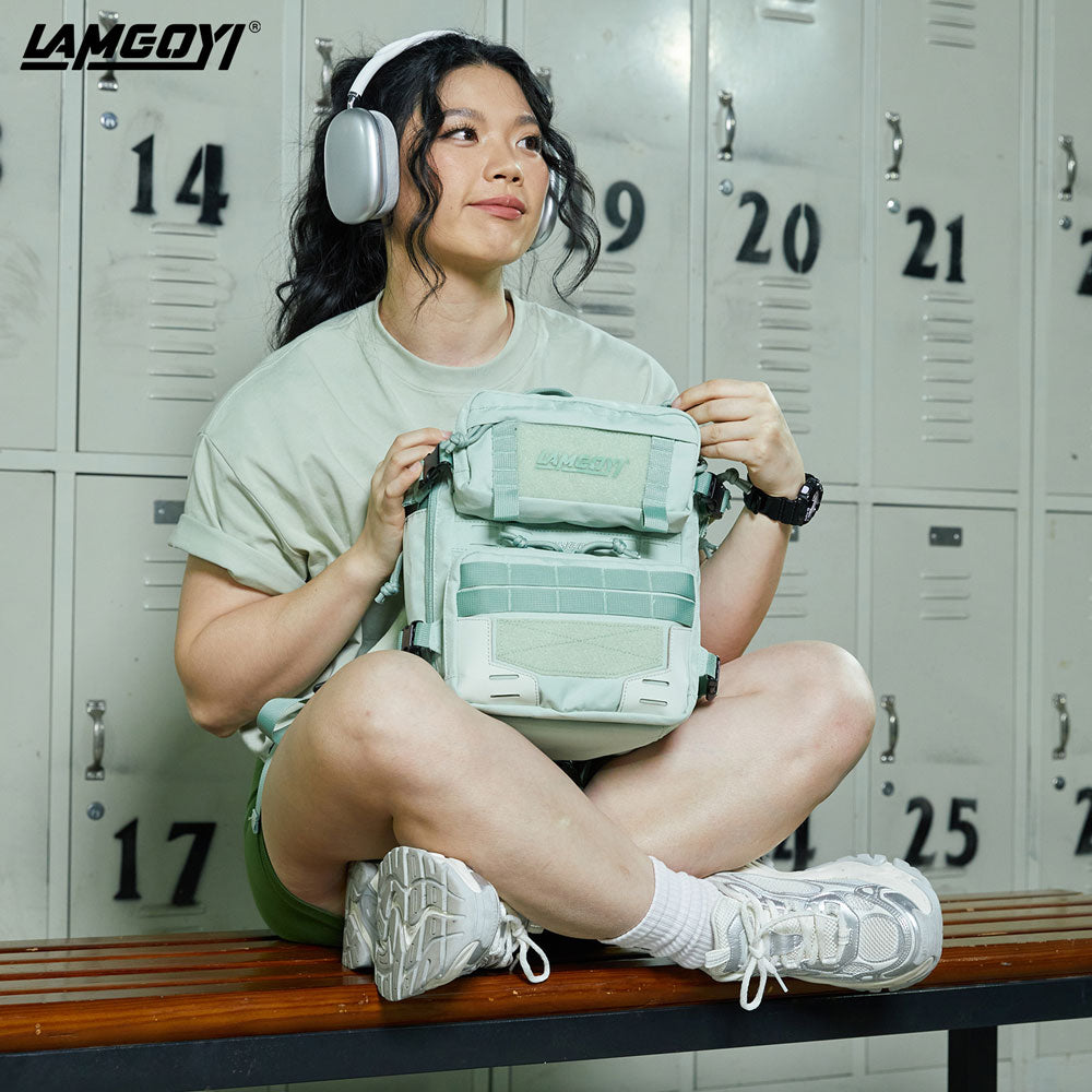 LAMGOYI กระเป๋าเป้ สายฟิตเนส GYM & HYROX Backpack 9L รุ่น TRAIN สีเขียว (Green)-16