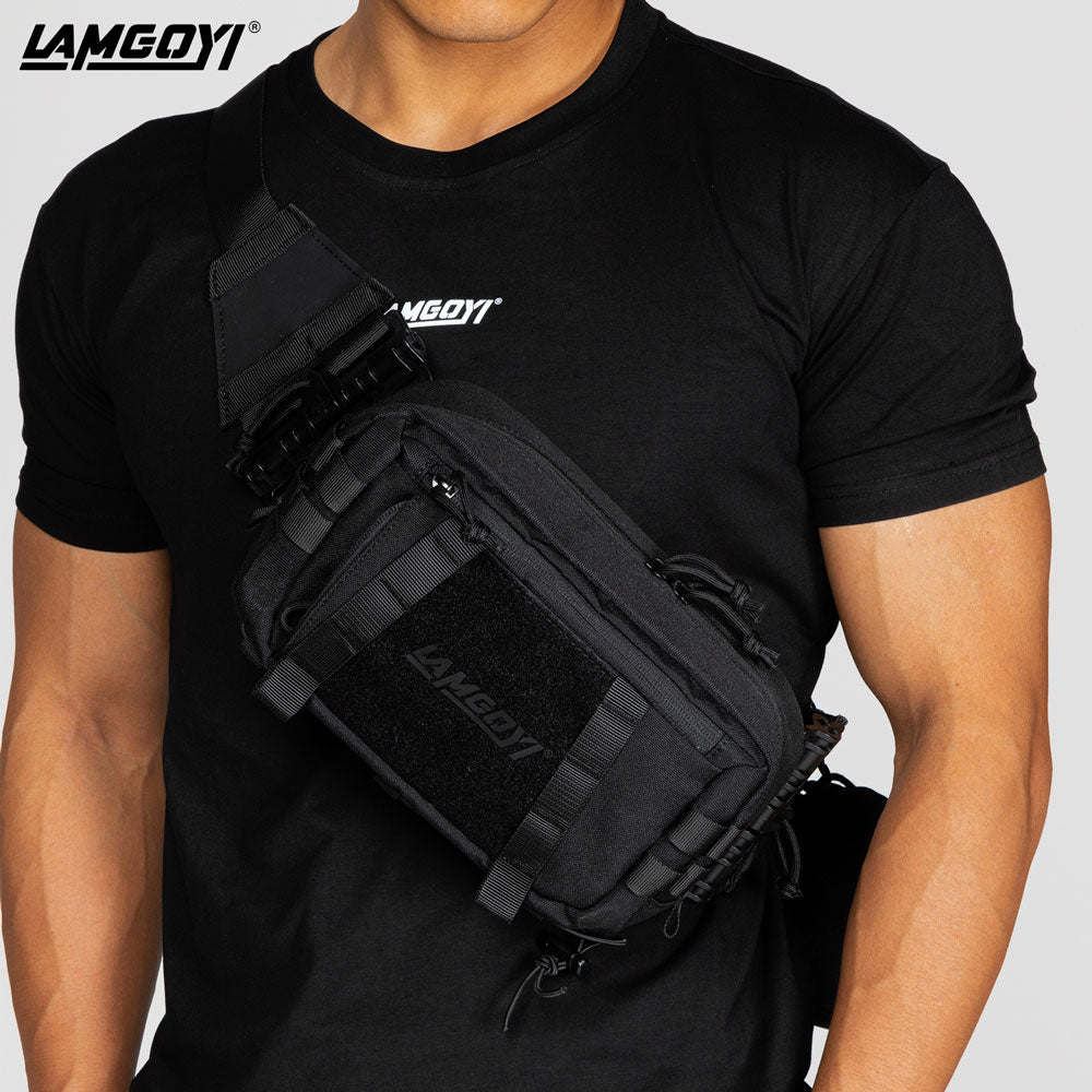 LAMGOYI กระเป๋าคาดอก สายฟิตเนส GYM & HYROX Chest Bag Cross Body รุ่น FORCE สีดำ (Black)-23