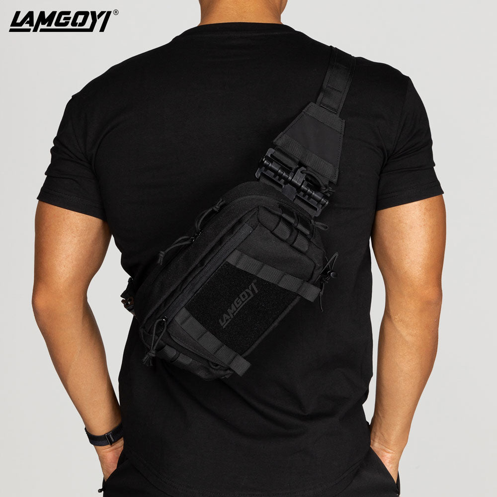 LAMGOYI กระเป๋าคาดอก สายฟิตเนส GYM & HYROX Chest Bag Cross Body รุ่น FORCE สีดำ (Black)-24