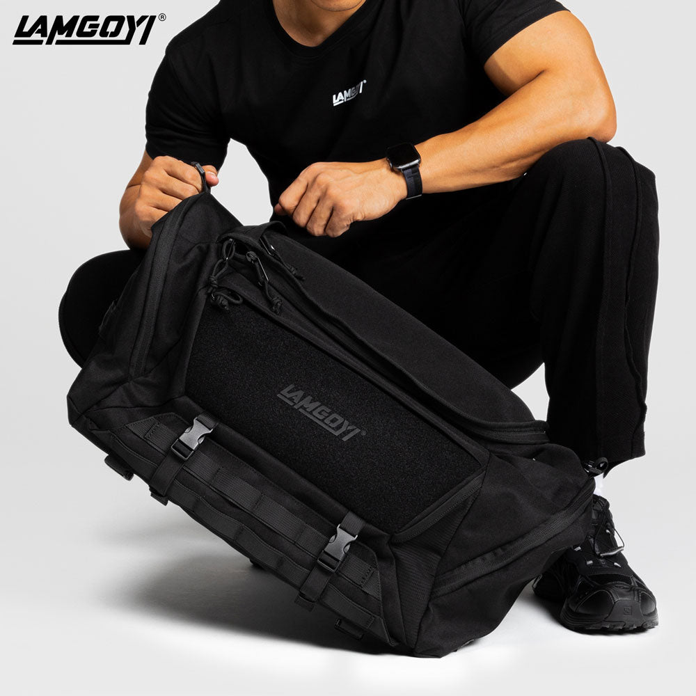 LAMGOYI กระเป๋าดัฟเฟิล สายฟิตเนส GYM & HYROX Tactical Duffle Bag รุ่น CORE สีดำ (Black)-20