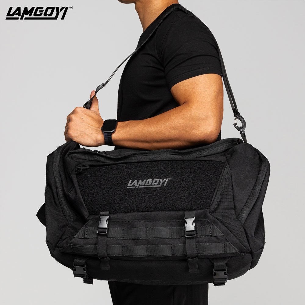 LAMGOYI กระเป๋าดัฟเฟิล สายฟิตเนส GYM & HYROX Tactical Duffle Bag รุ่น CORE สีดำ (Black)-21