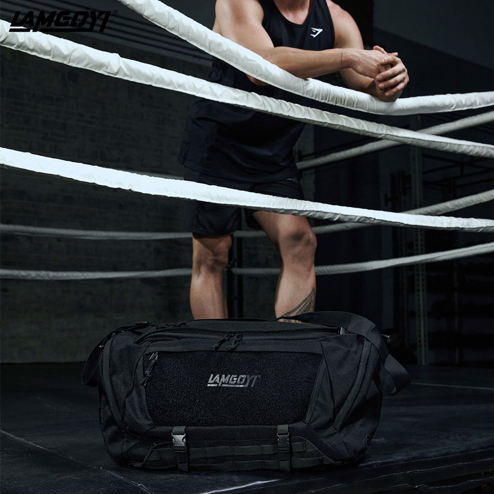 LAMGOYI กระเป๋าดัฟเฟิล สายฟิตเนส GYM & HYROX Tactical Duffle Bag รุ่น CORE สีดำ (Black)-23