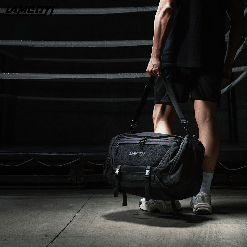 LAMGOYI กระเป๋าดัฟเฟิล สายฟิตเนส GYM & HYROX Tactical Duffle Bag รุ่น CORE สีดำ (Black)-24