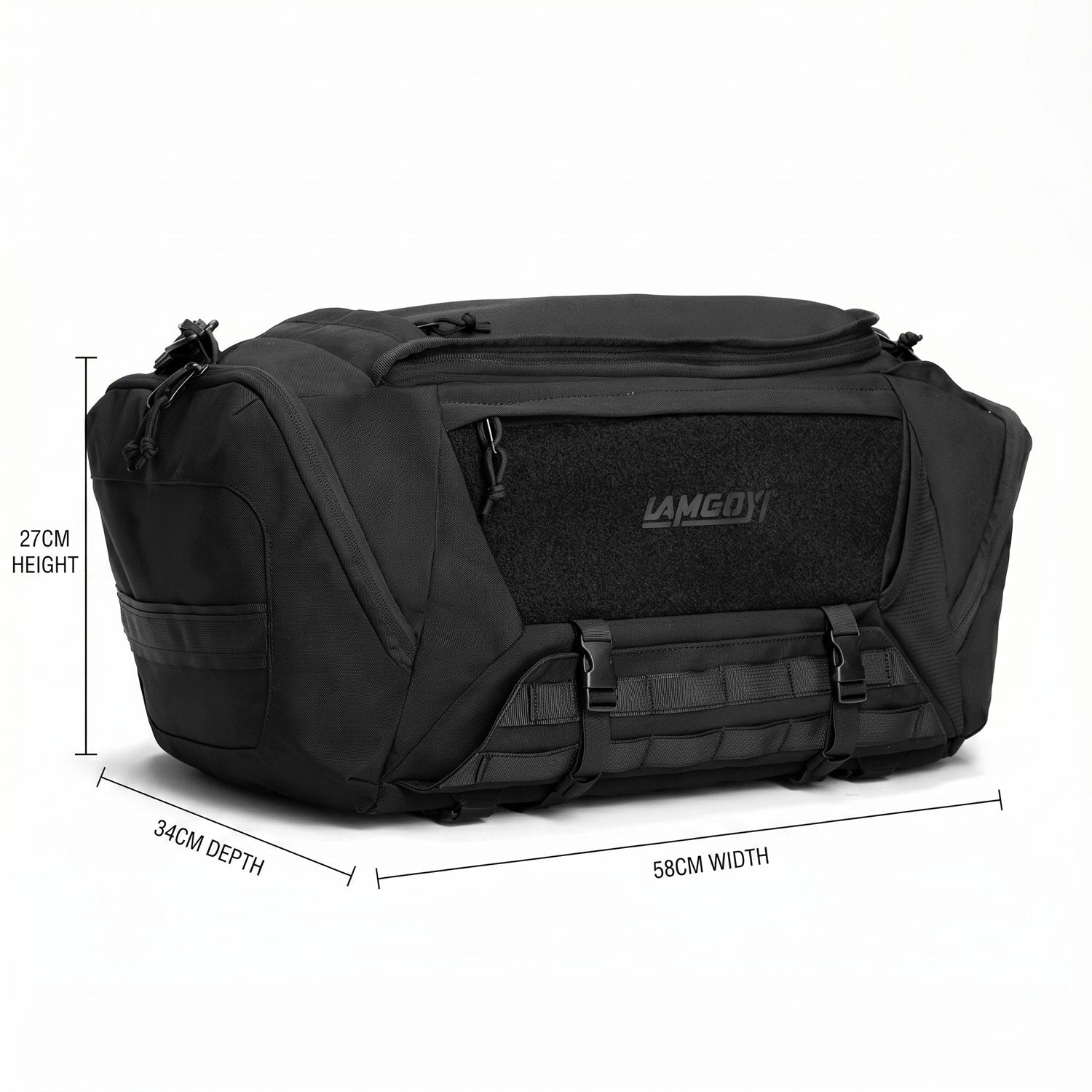LAMGOYI กระเป๋าดัฟเฟิล สายฟิตเนส GYM & HYROX Tactical Duffle Bag รุ่น CORE สีดำ (Black)-3